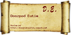 Doszpod Eutim névjegykártya